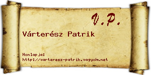Várterész Patrik névjegykártya