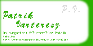 patrik varteresz business card